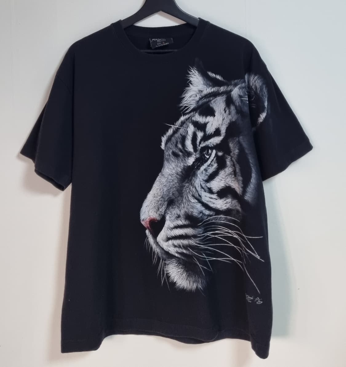 L ) ROCK CHANG 블랙 빈티지 호랑이 반팔티 상품이미지1