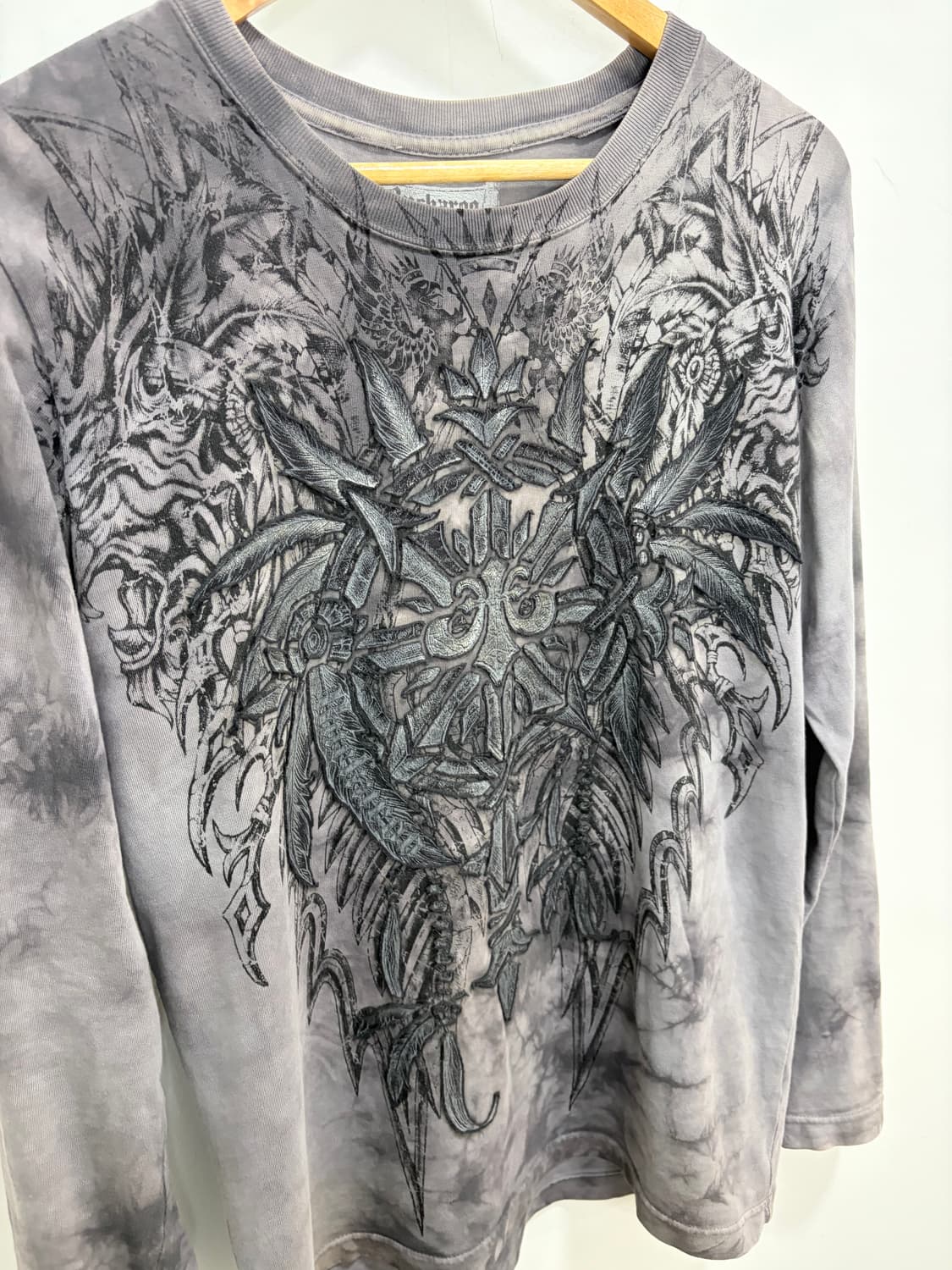 버커루 y2k 프린팅 그레이 긴팔 티셔츠 상품이미지5