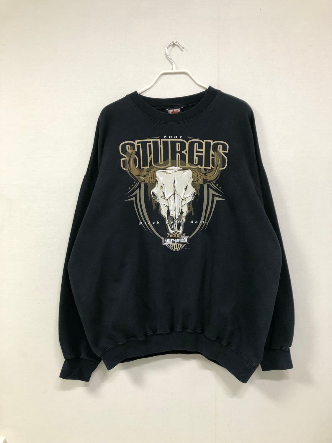 할리데이비슨 빈티지 양면 프린팅 스웻셔츠 맨투맨 _ 블랙 상품이미지1