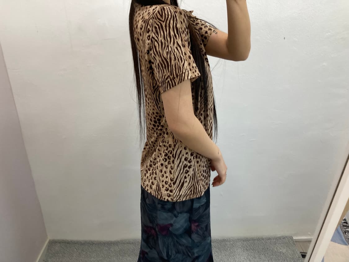 호피 반팔 카라티 상품이미지2