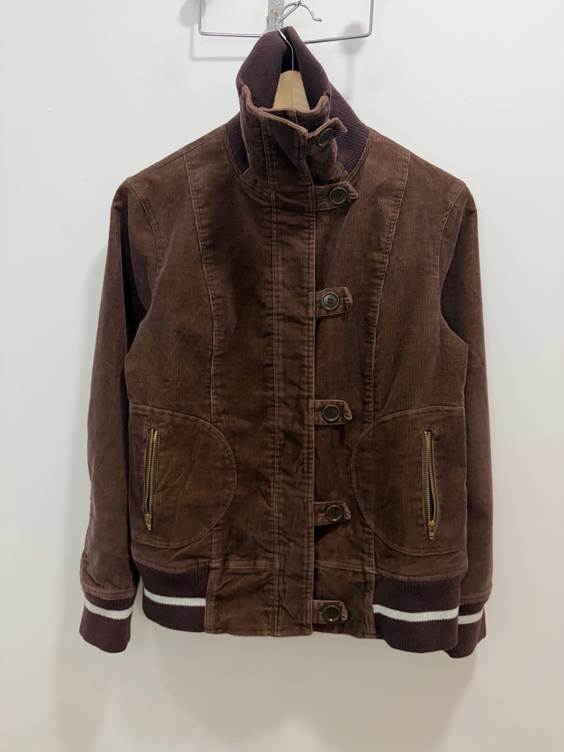 Enrico Coveri 브라운 코듀로이 단추 집업 자켓 상품이미지5