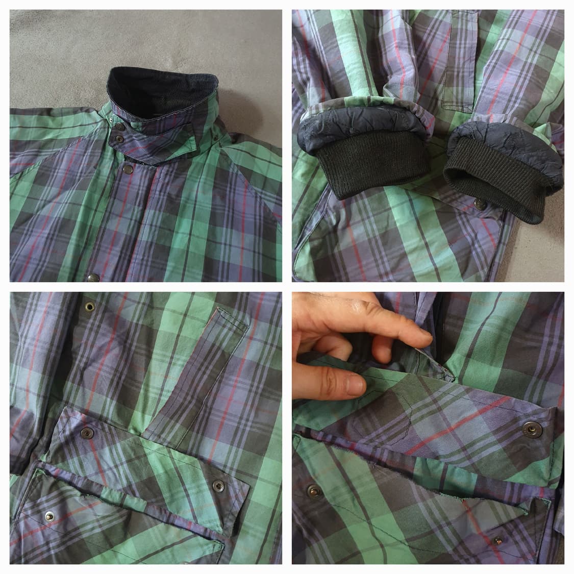 90s 버버리 타탄체크 블랙와치 헌팅 자켓 M 상품이미지4