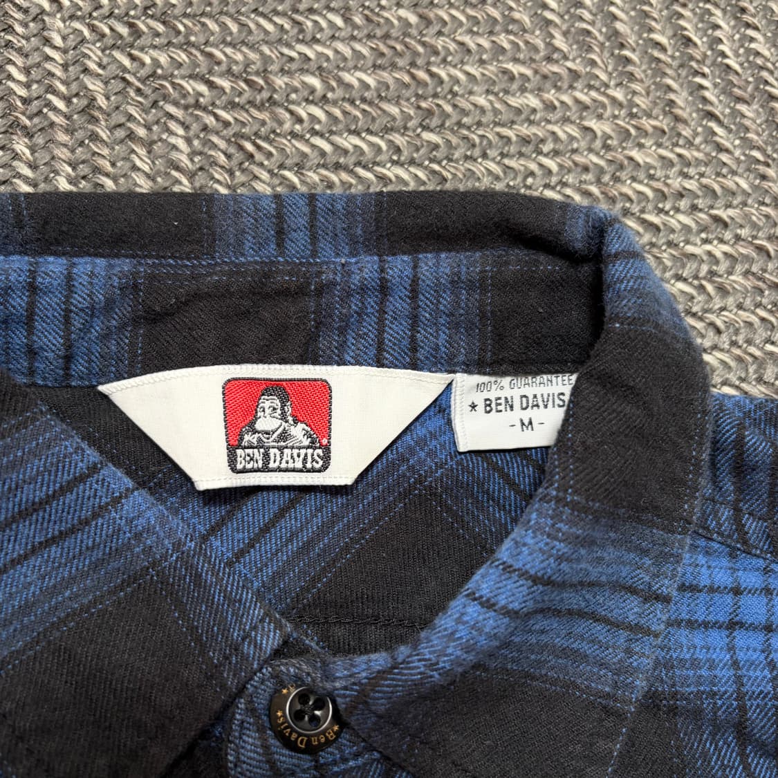 벤데이비스 블루블랙 체크 셔츠(M) 상품이미지5