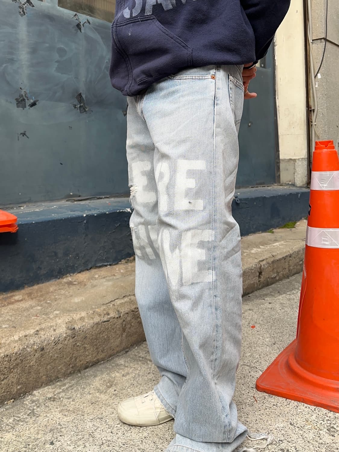 00‘s Levi’s 503 japan stencil work denim 상품이미지3