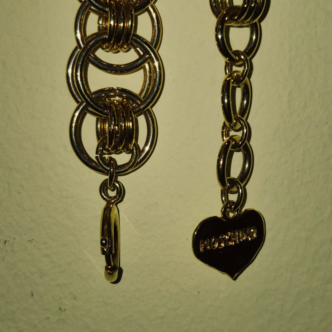 90s 모스키노 사슬 라운드 볼드 하트 팔찌 상품이미지7