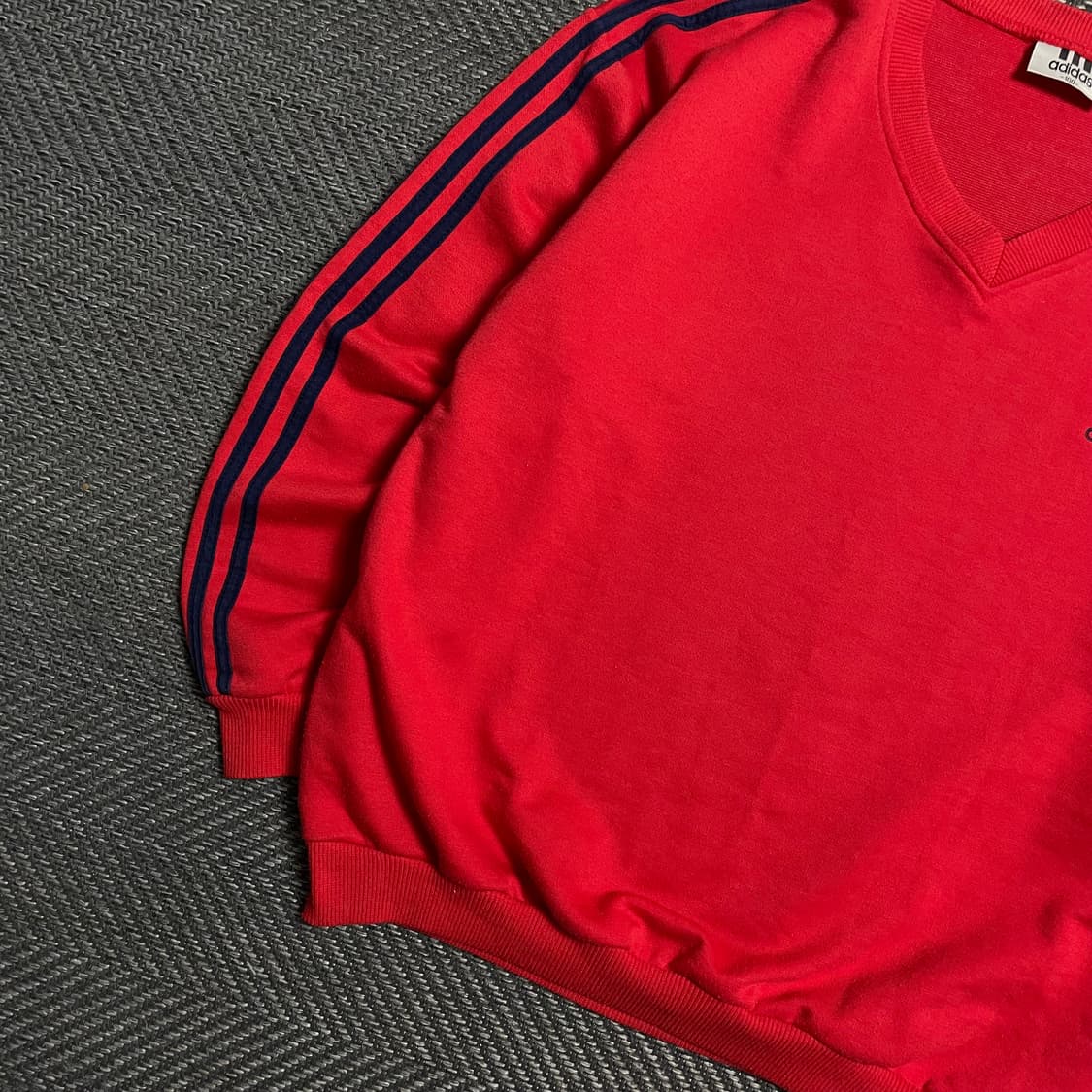 90s 아디다스 올드스쿨 스트라이프 브이넥 스웻 긴팔 티셔츠y 5365 상품이미지3