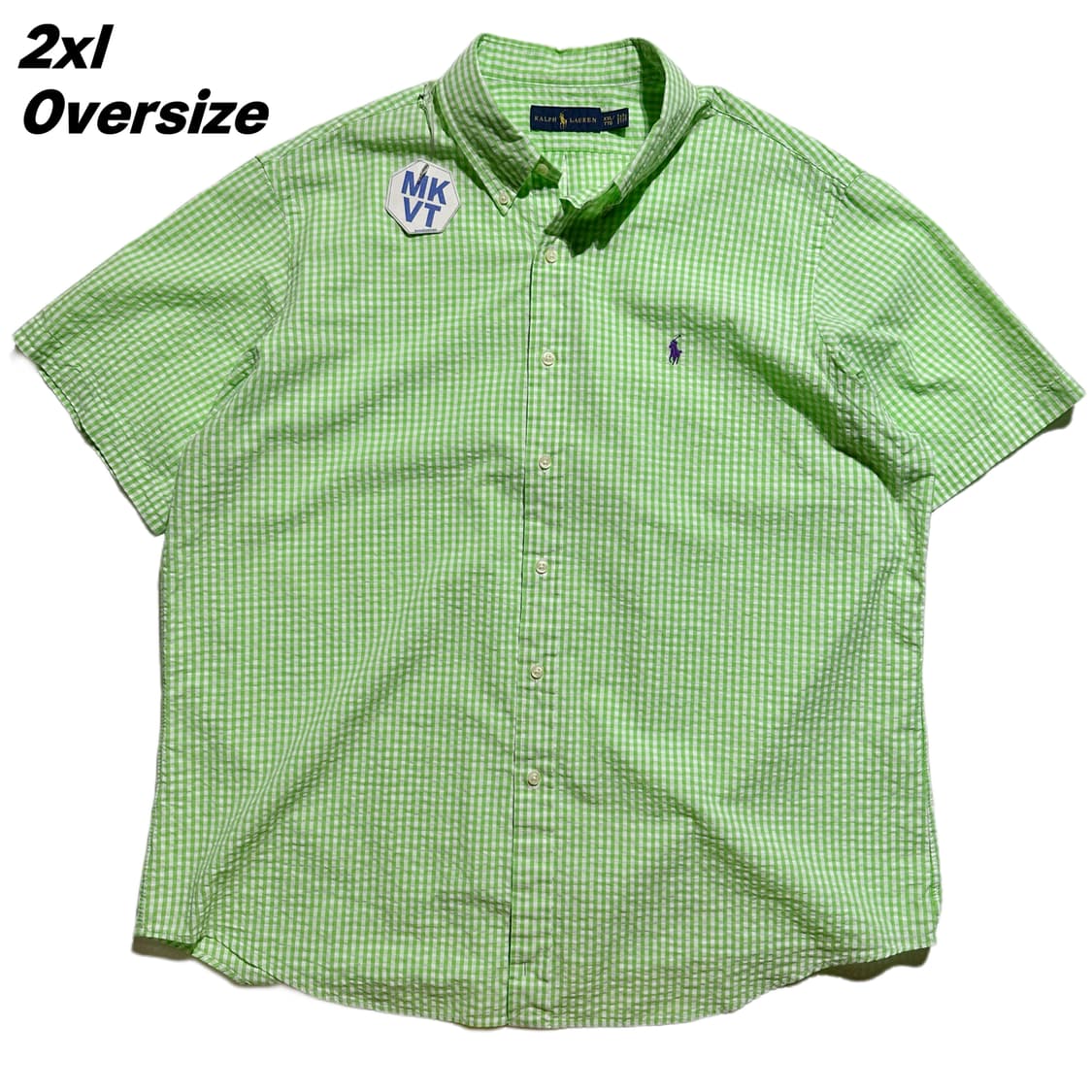 폴로 랄프로렌 포니로고 시어서커 깅엄체크 반팔 셔츠 상품이미지1