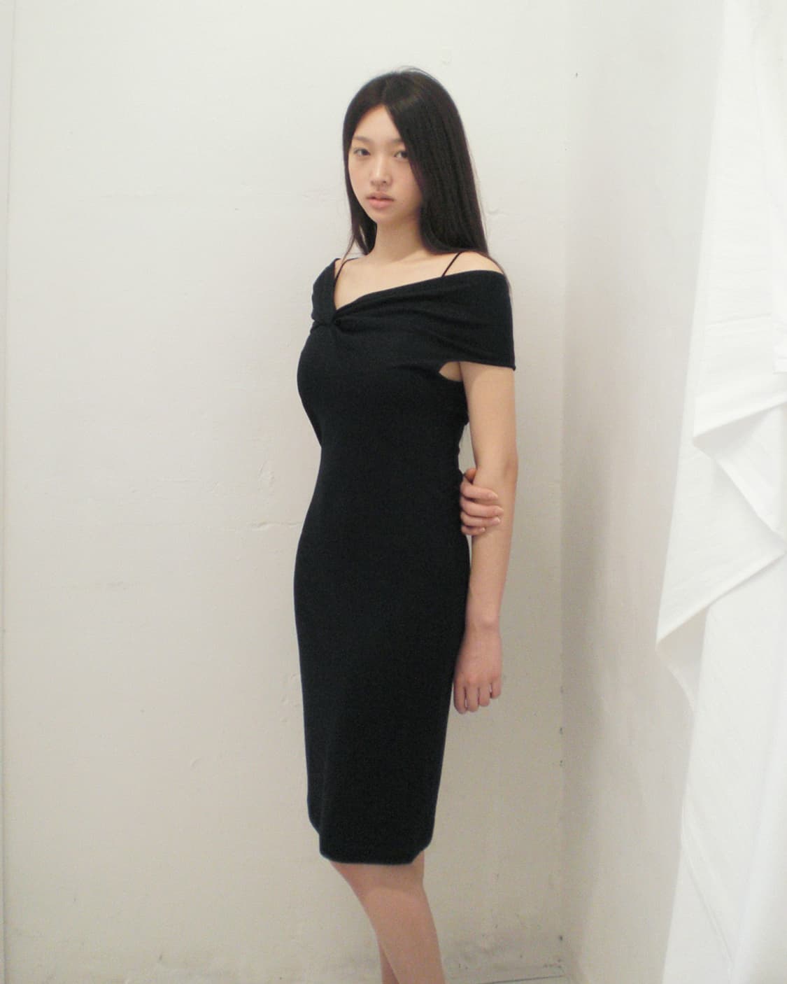 HELMUT LANG draped off-shoulder dress 상품이미지1