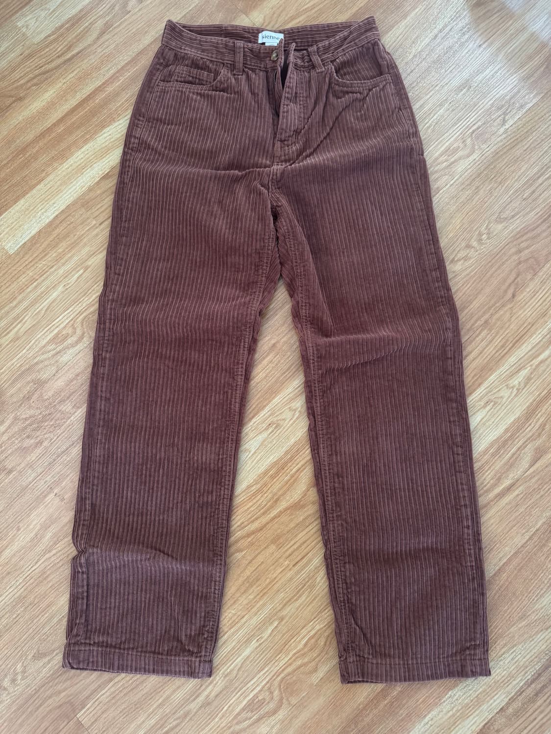 시엔느 브라운 코듀로이 스트레이트 팬츠 S 상품이미지1