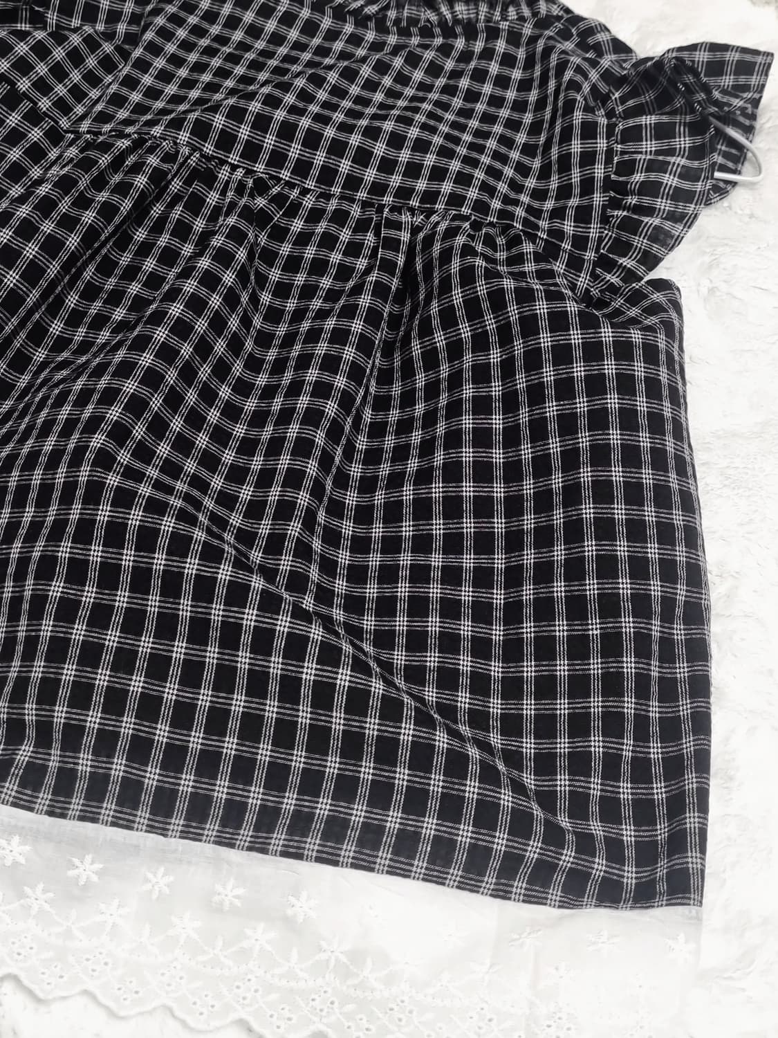 [새상품] 체크 프릴 블라우스 모리걸 모리 리본 상품이미지6