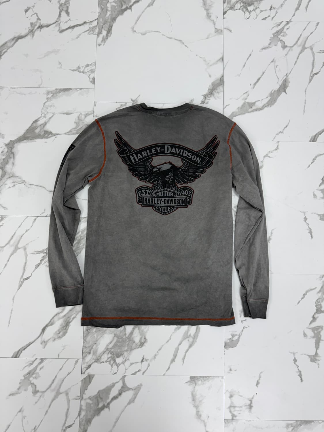 할리데이비슨 워시드 롱슬리브 긴팔 티셔츠 상품이미지2