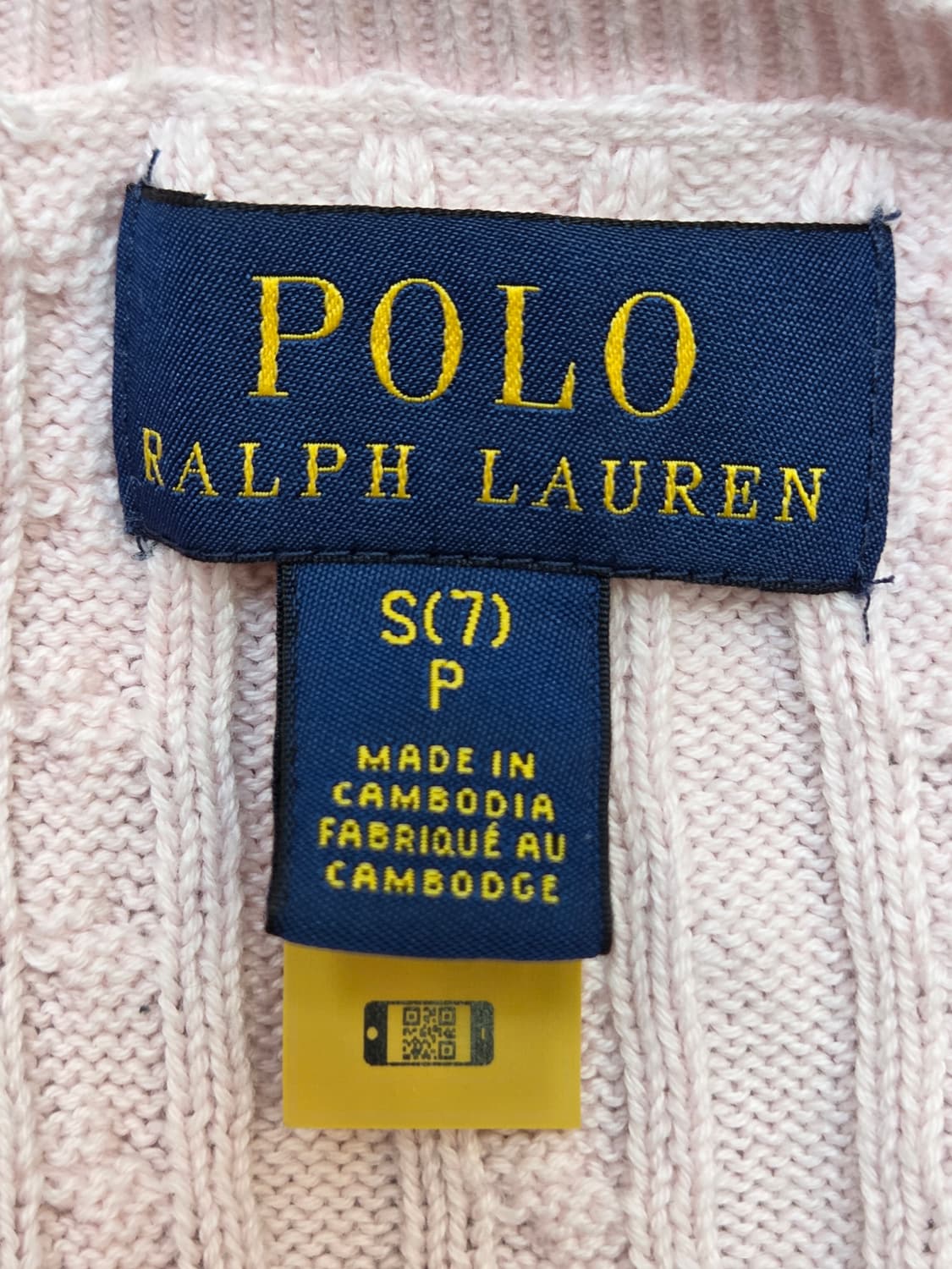 사랑스러운 핑크색 폴로 케이블 니트 가디건입니다. 사이즈는 S(7) 또는 상품이미지3