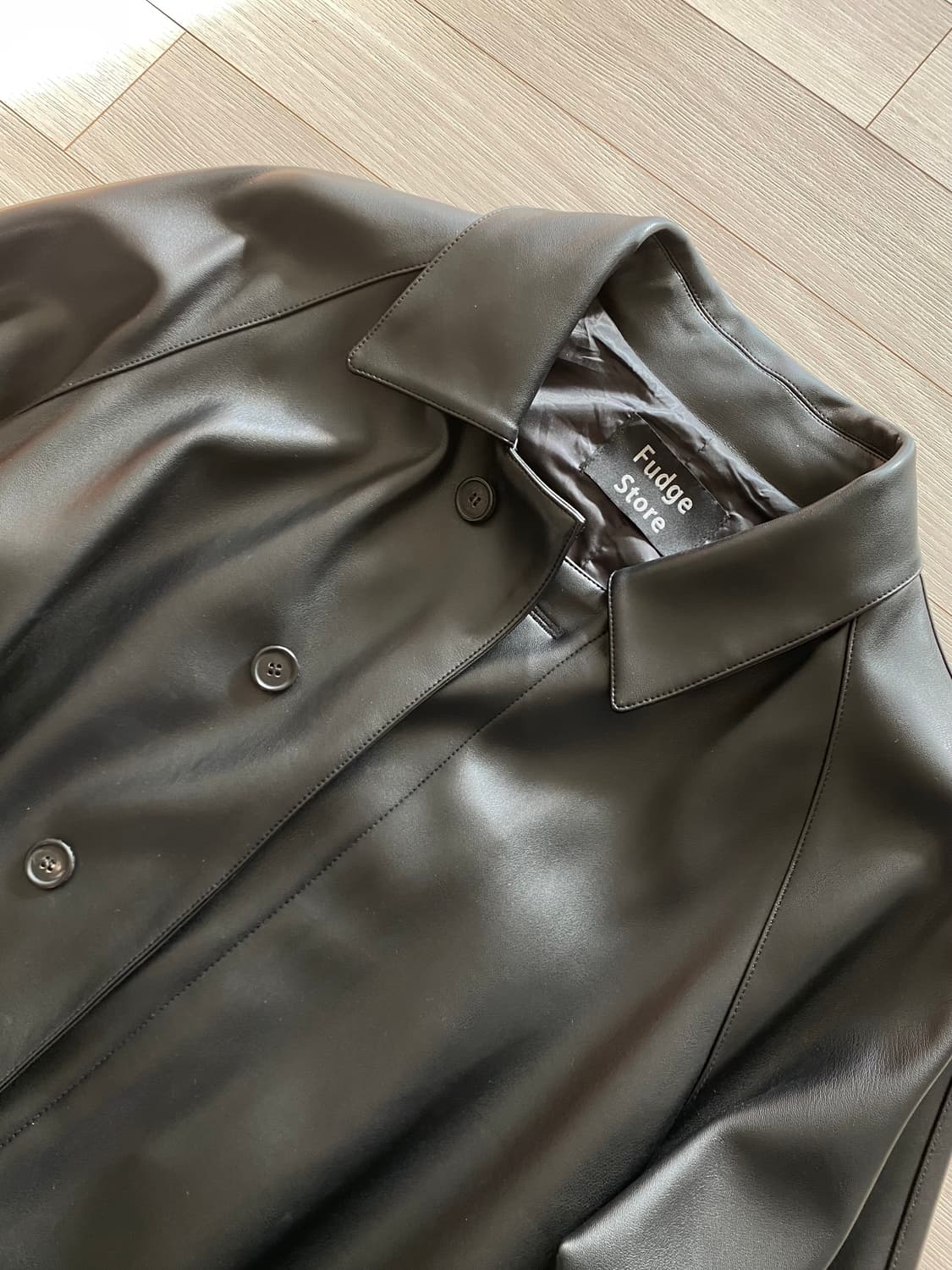 레더 롱 트렌치코트 상품이미지4