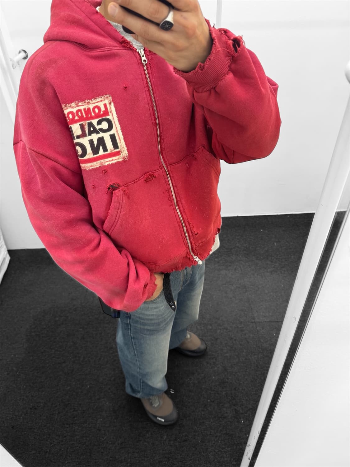 빈티지 크롭 후드집업 상품이미지9