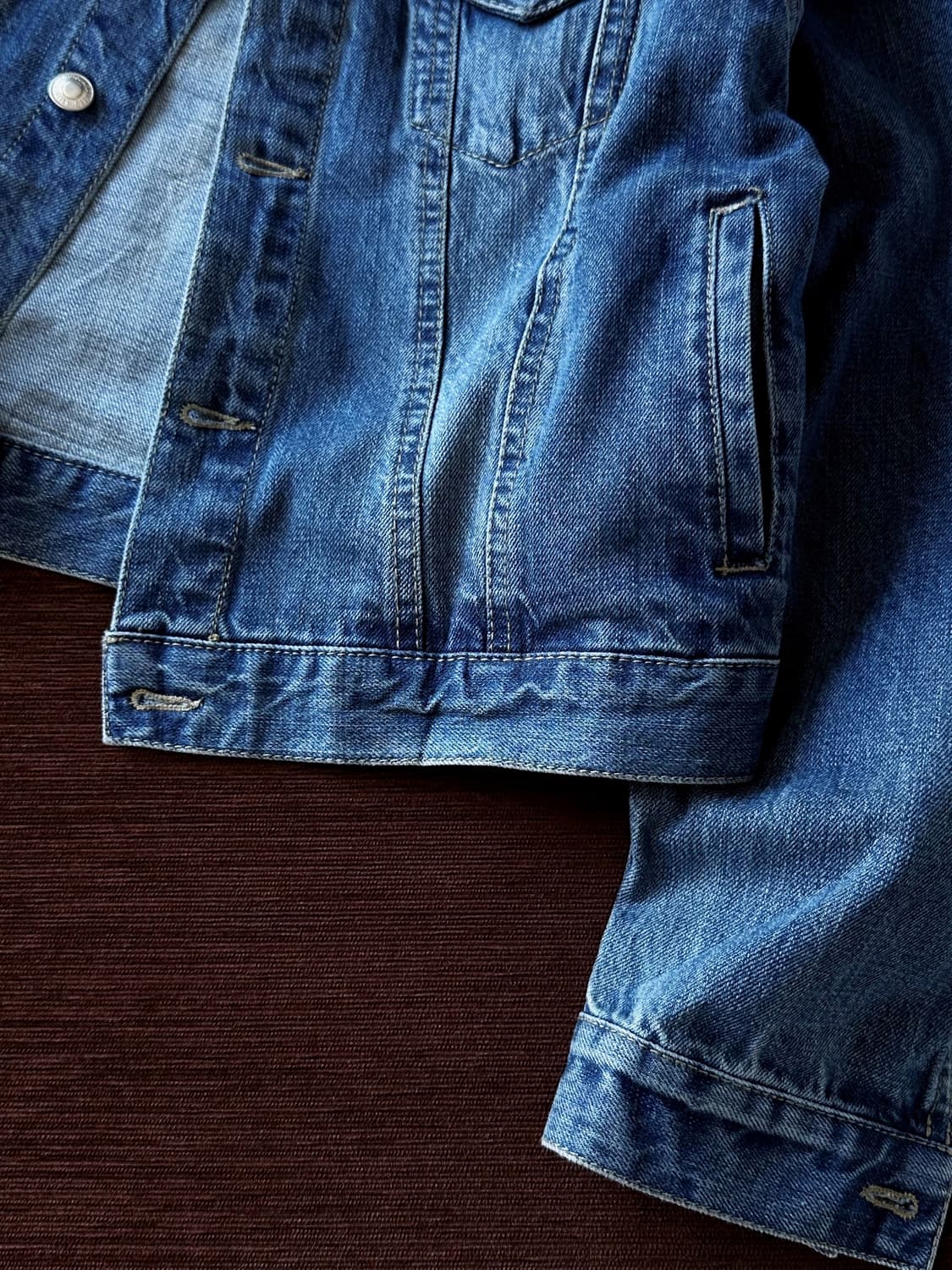 Denim cropped design trucker jacket 상품이미지3