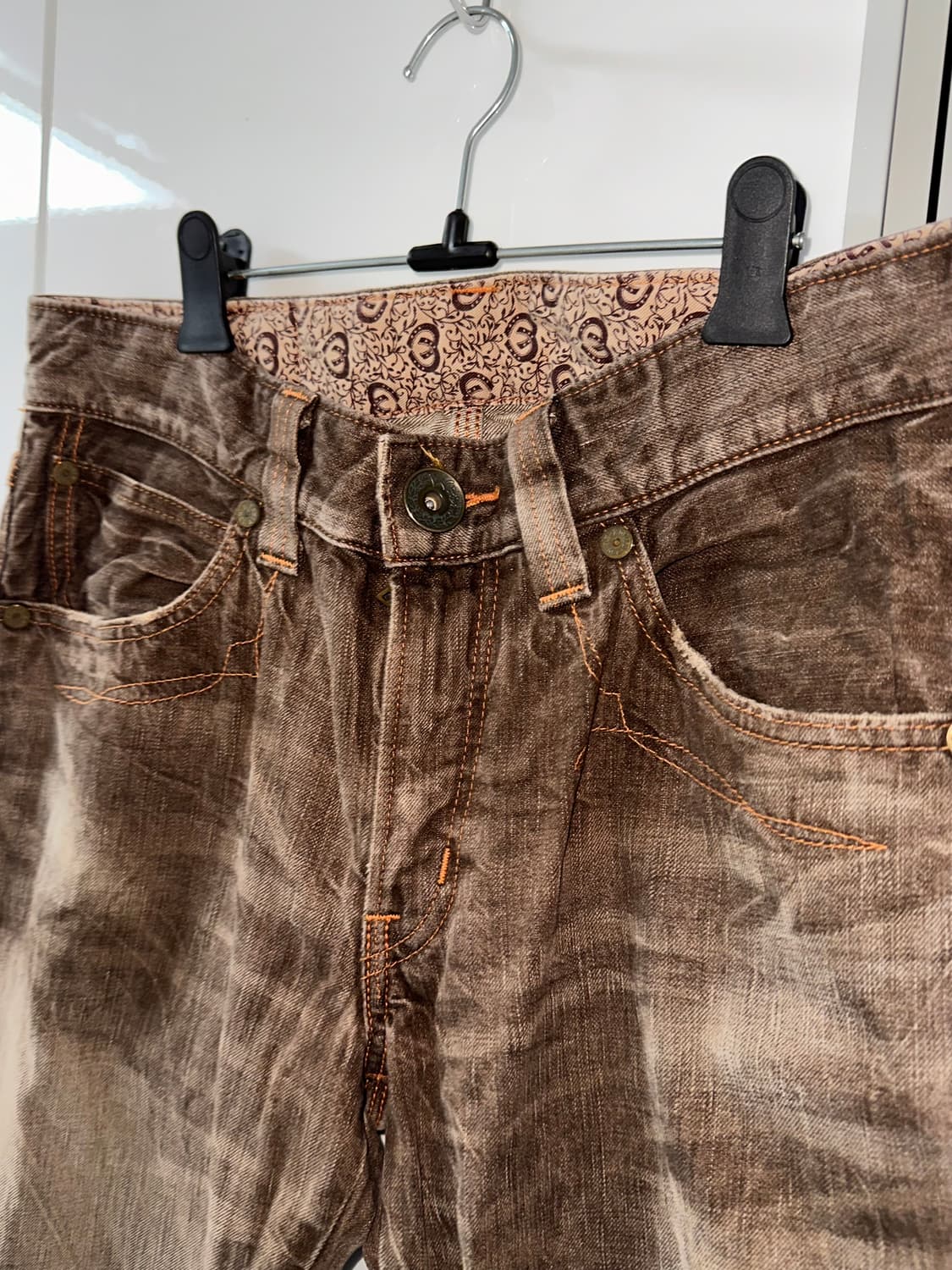 빈티지 워싱 브라운 데님 팬츠 상품이미지4