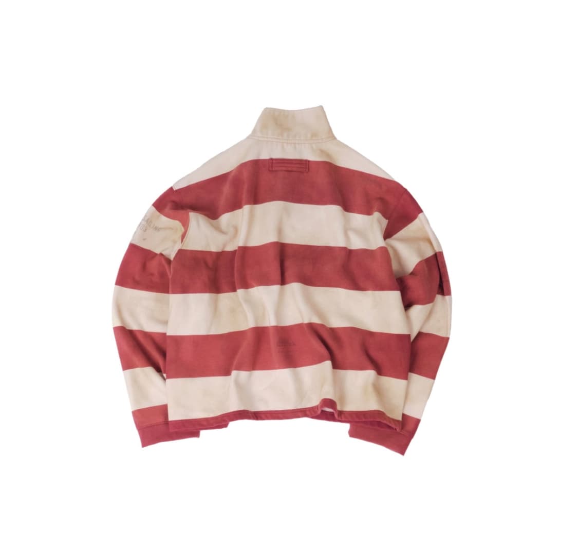 언더마이카 노티카 데미지드 오픈카라 풀오버 핑크 상품이미지3