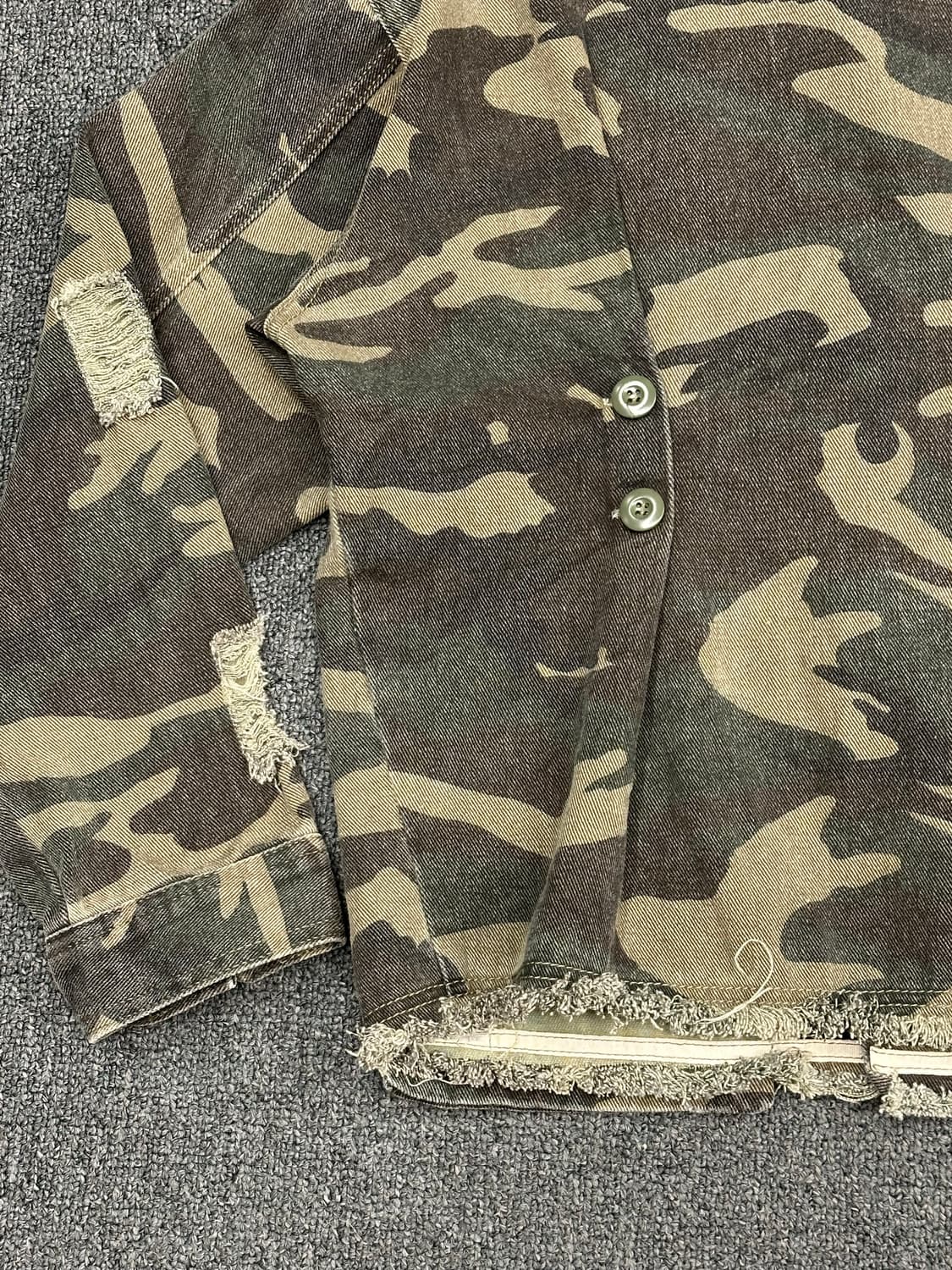 S)Japanese vintage 큐빅 밀리터리 카모 자켓 상품이미지5