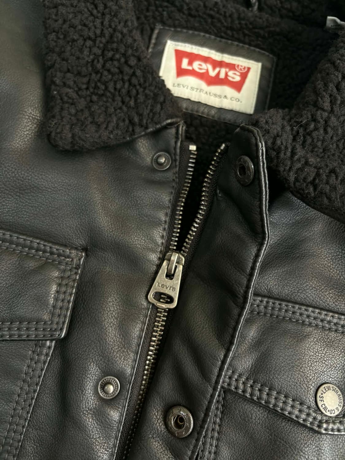 [M] 리바이스 가죽 쉐르파 트러커 자켓 상품이미지6