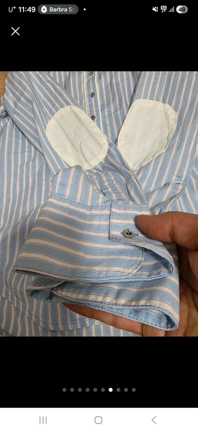 자라 여성 헨리넥 스트라이프 셔츠 S 상품이미지7