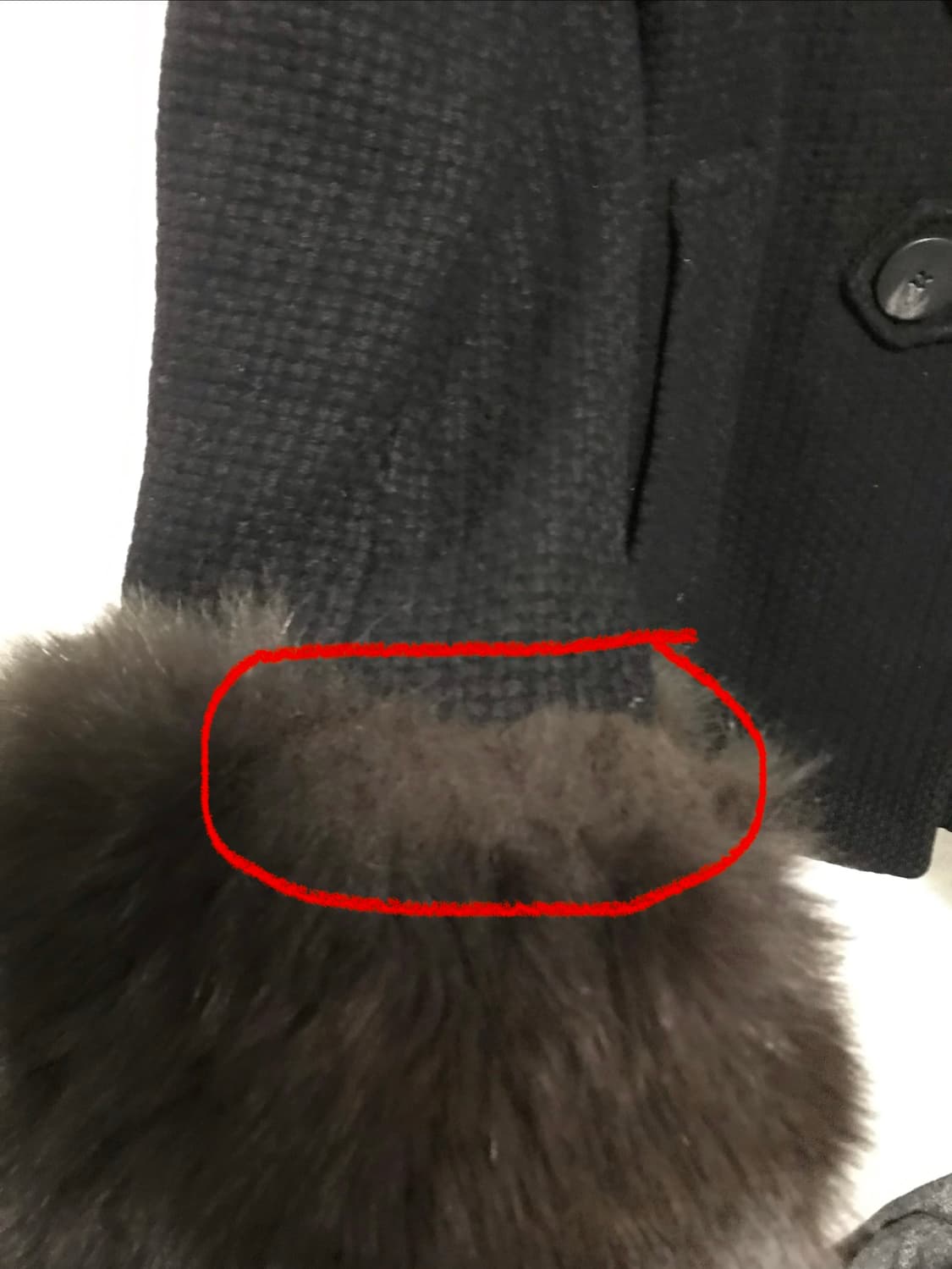 빈티지 갸루 나폴레옹 버튼 퍼 트리밍 후드 코트 상품이미지4