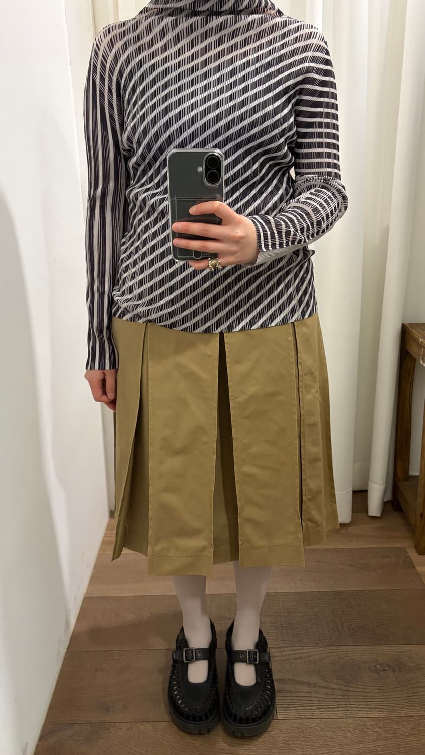 Zipper Detail Pleats Skirt 상품이미지2