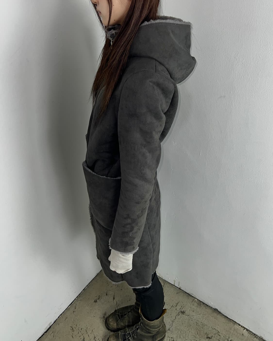 No ID 리버시블 무톤 코트 상품이미지3