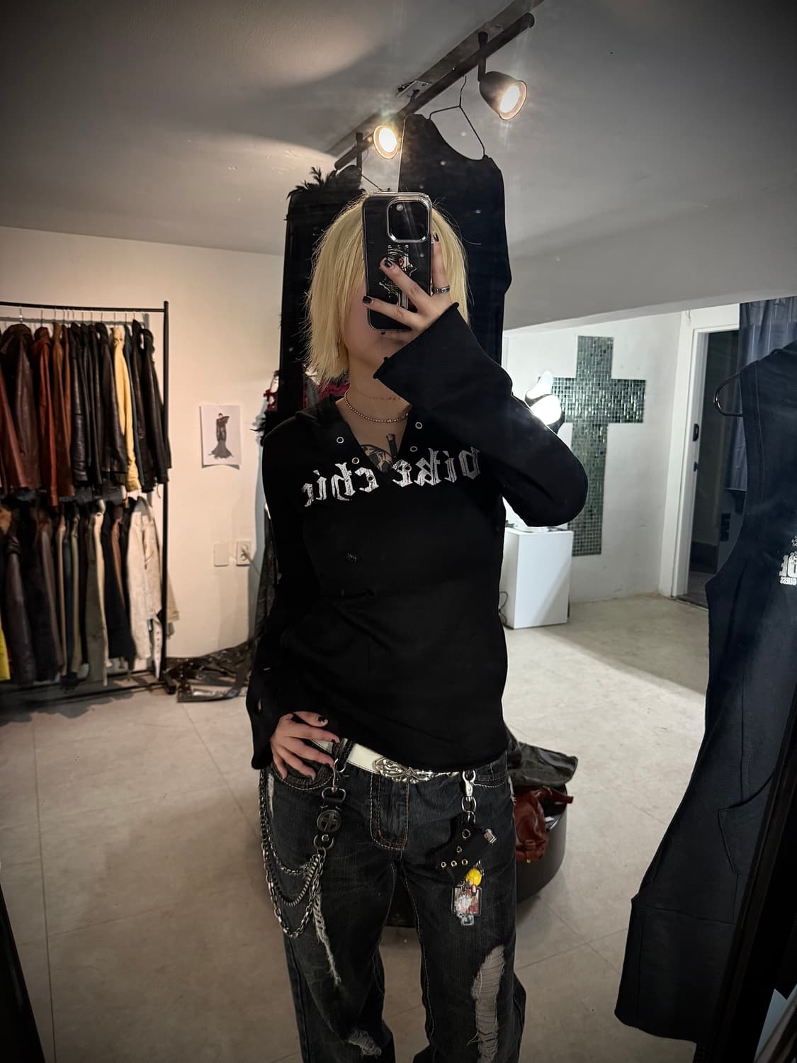 Grunge punk printing hoodie longsleeve 상품이미지6