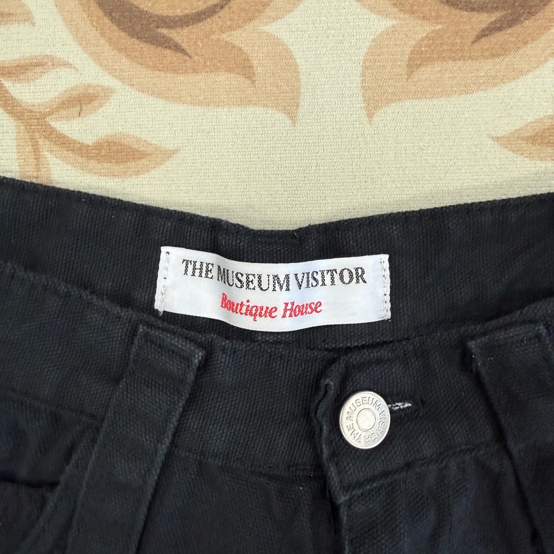 (M)더 뮤지엄 비지터 더블니 코튼 반바지(블랙) 상품이미지2