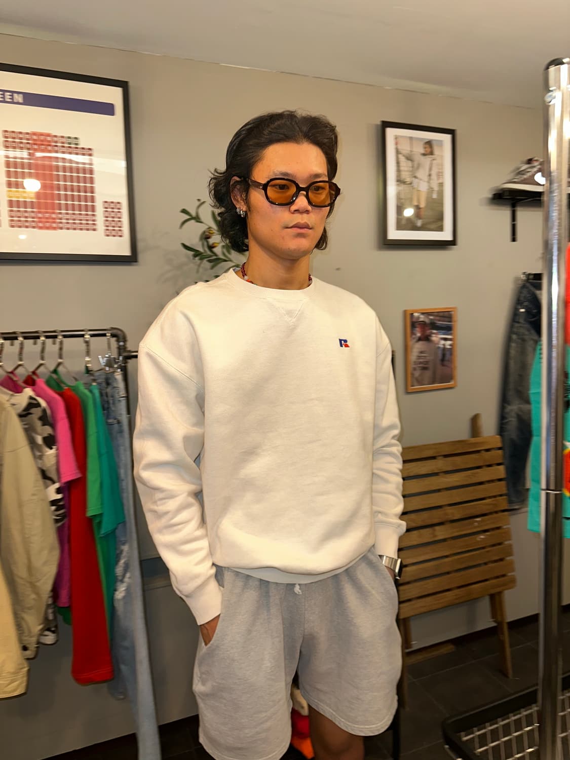 00’s Russell Athletic white logo sweat 상품이미지2