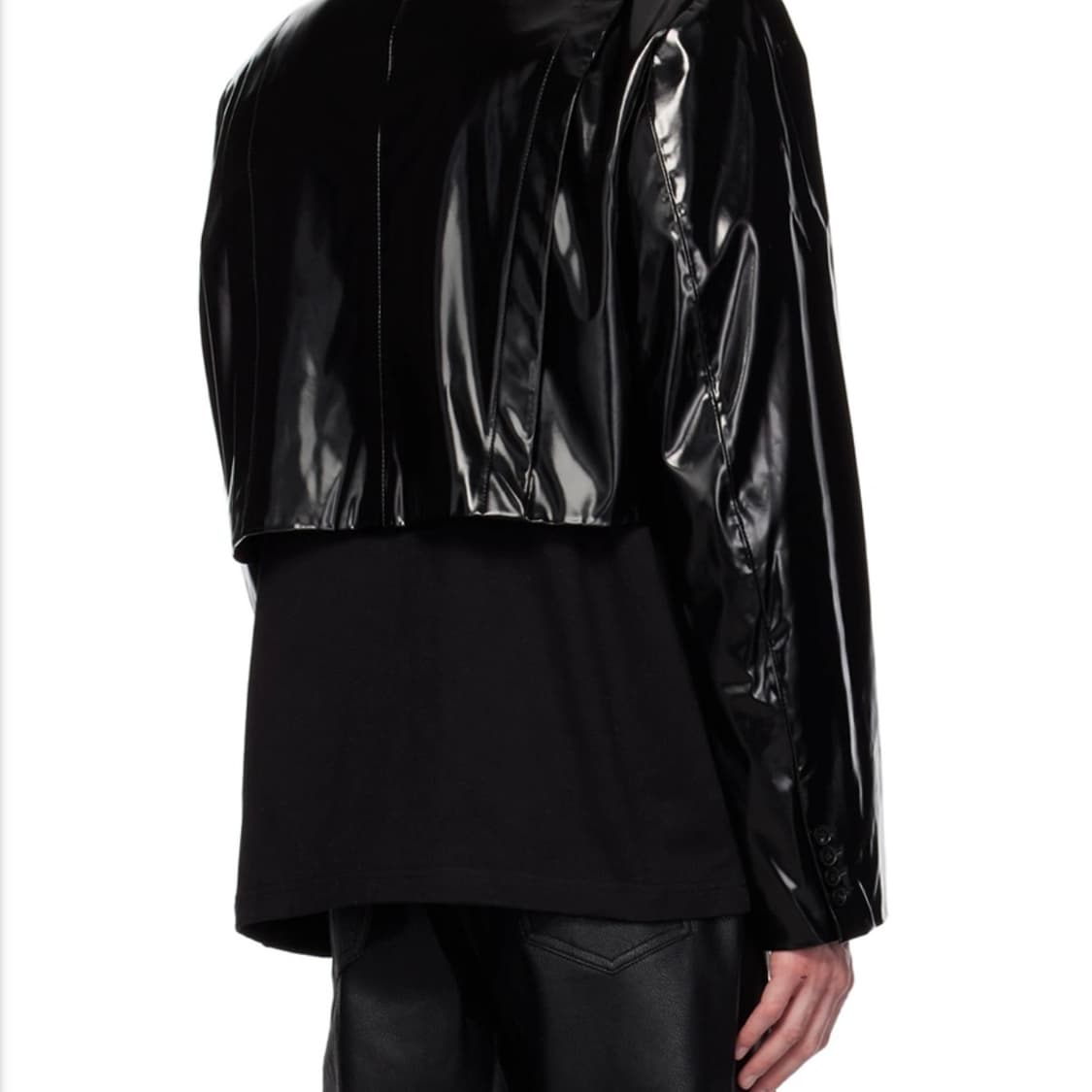 펑첸왕 비대칭 크롭 자켓 상품이미지2