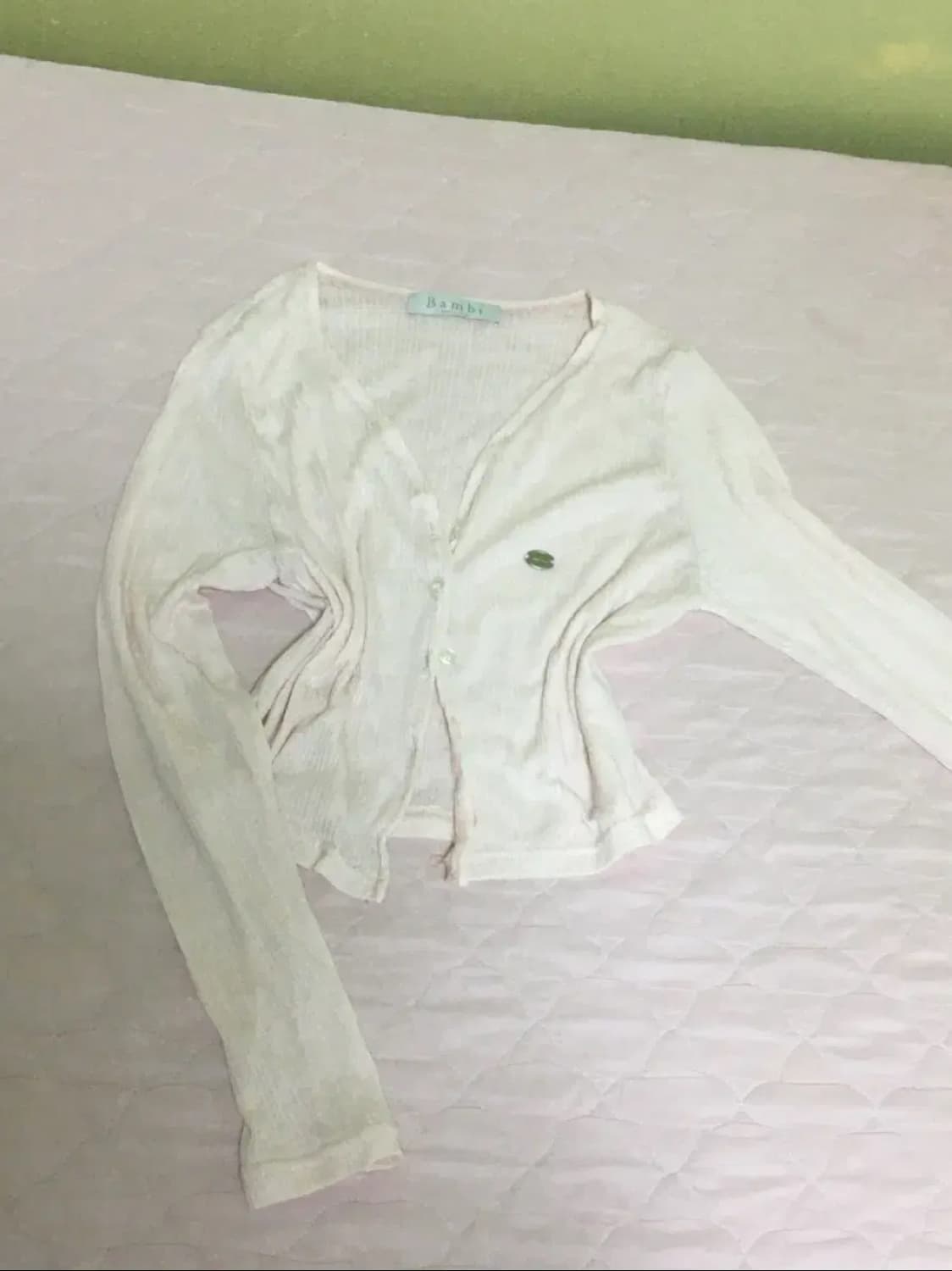 뽀용 연핑크 히메갸루 슬림핏 가디건 빈티지 상품이미지1