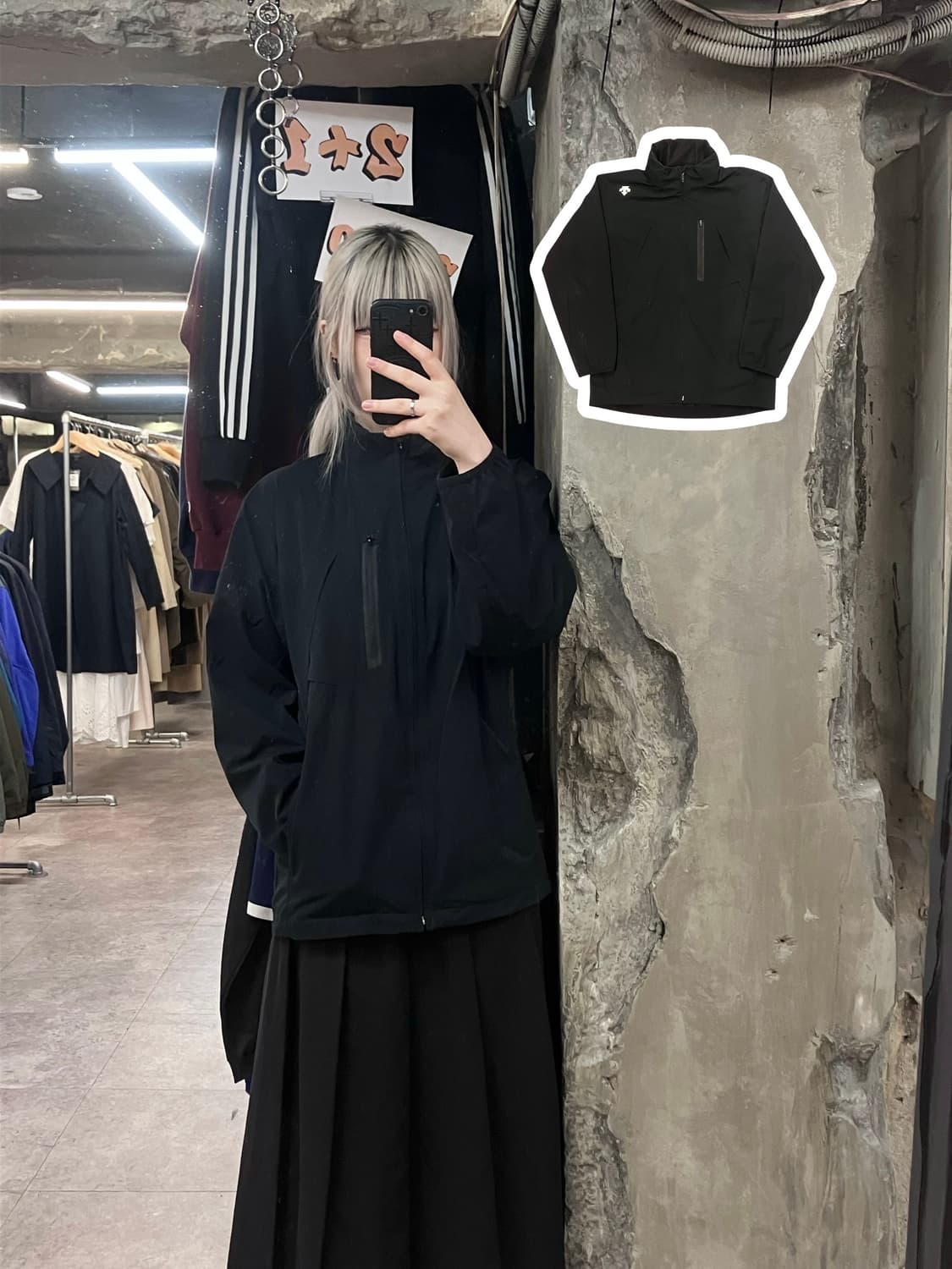 데상트 바람막이 점퍼 블랙 95 #csz3706 상품이미지1