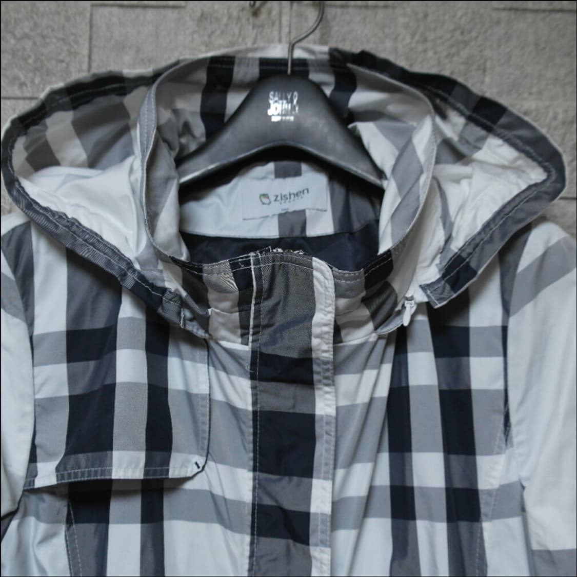 지센 체크 패턴 후드 바람막이 상품이미지2