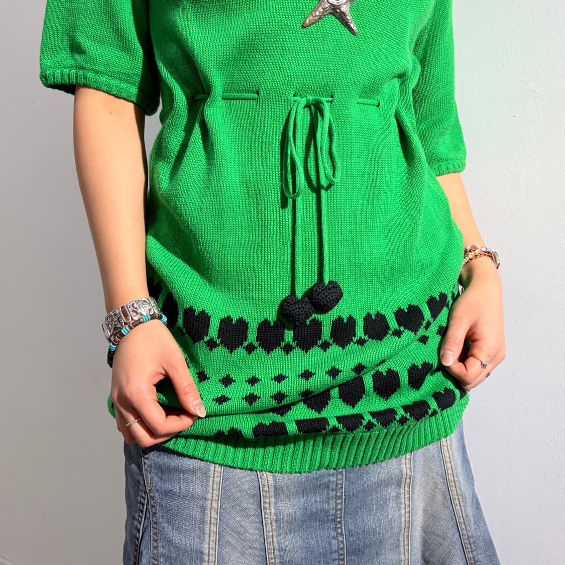 G.F. 하트 니트 갸루 원피스 상품이미지3