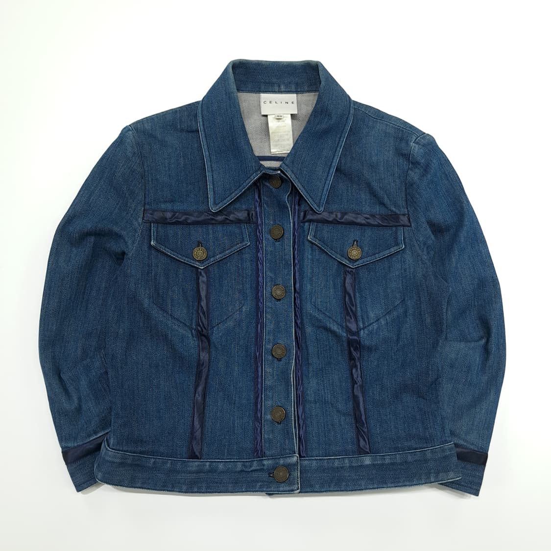 CN829W M CELINE 올드 셀린느 데님 트리밍 자켓 상품이미지1
