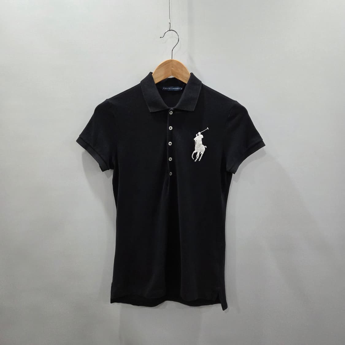 폴로랄프로렌 우먼 빅포니 피케 카라티 블랙 M 상품이미지1