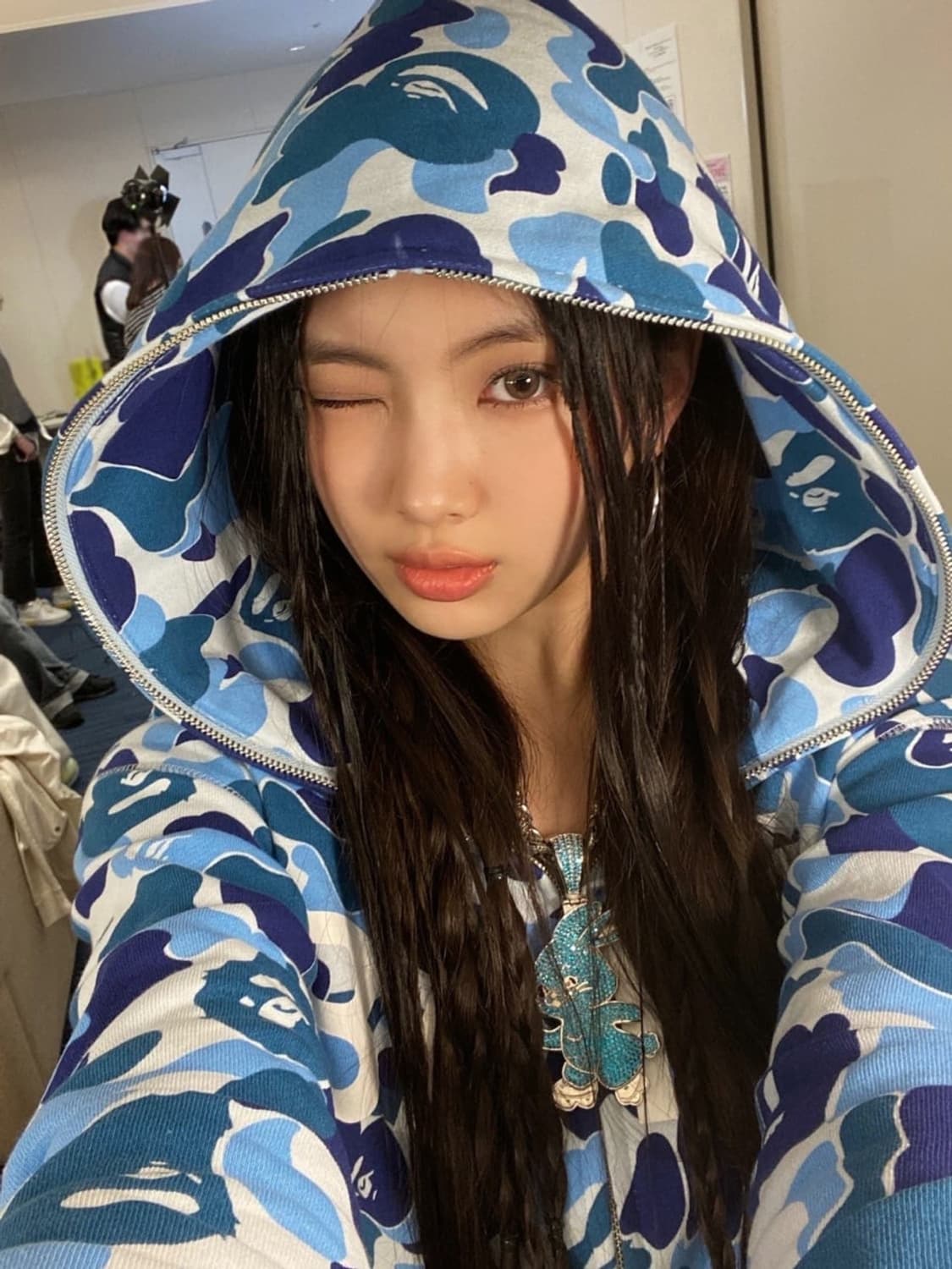베이프 카모샤크후드집업 블루 정품 상품이미지1