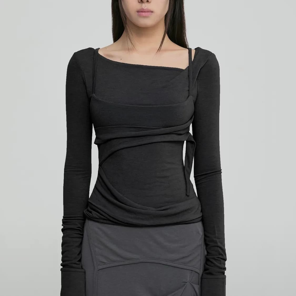 플레어업 레이어드 롱슬리브 블랙 상품이미지1