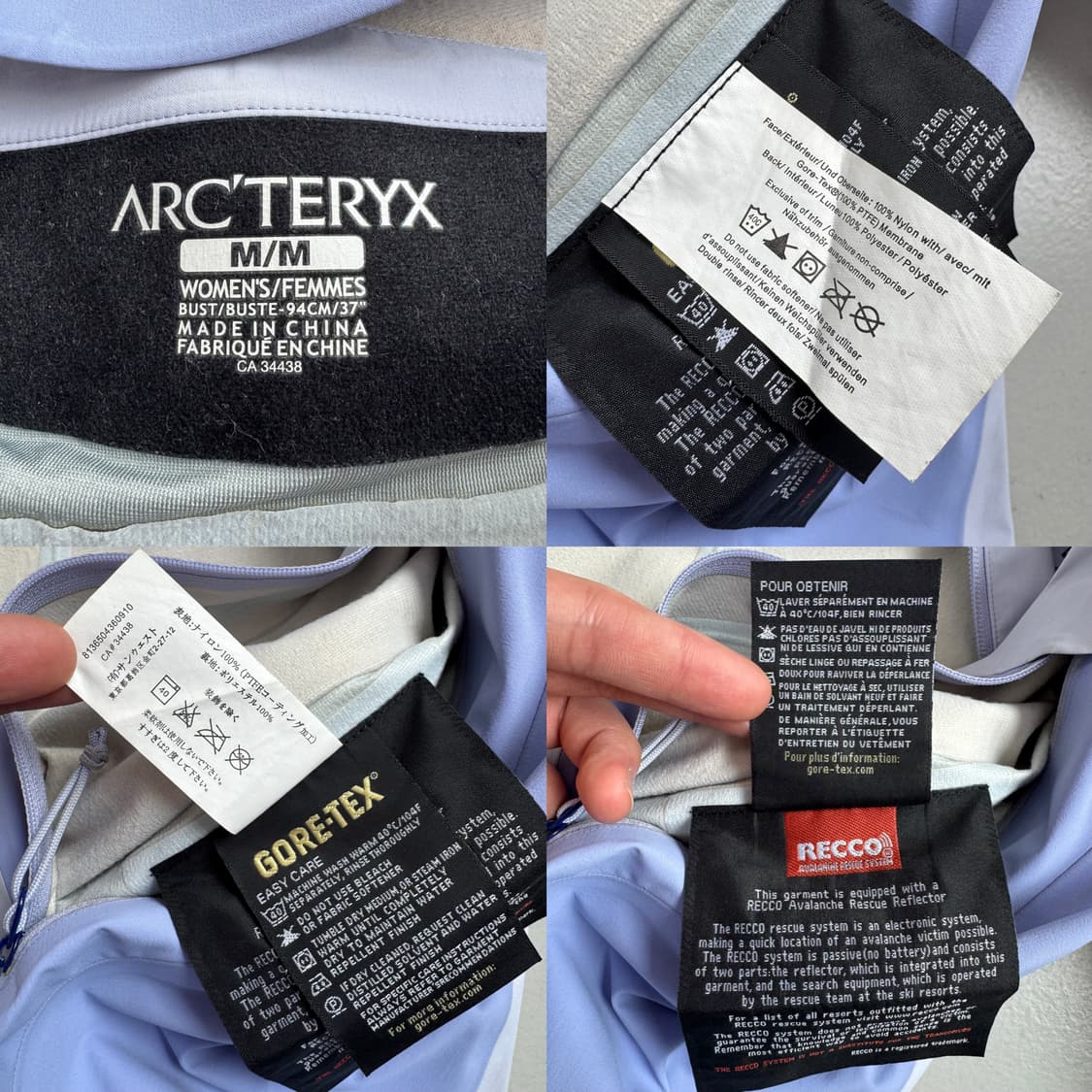 아크테릭스 고어텍스 RECCO 고프코어 마운틴 바람막이 자켓 상품이미지10