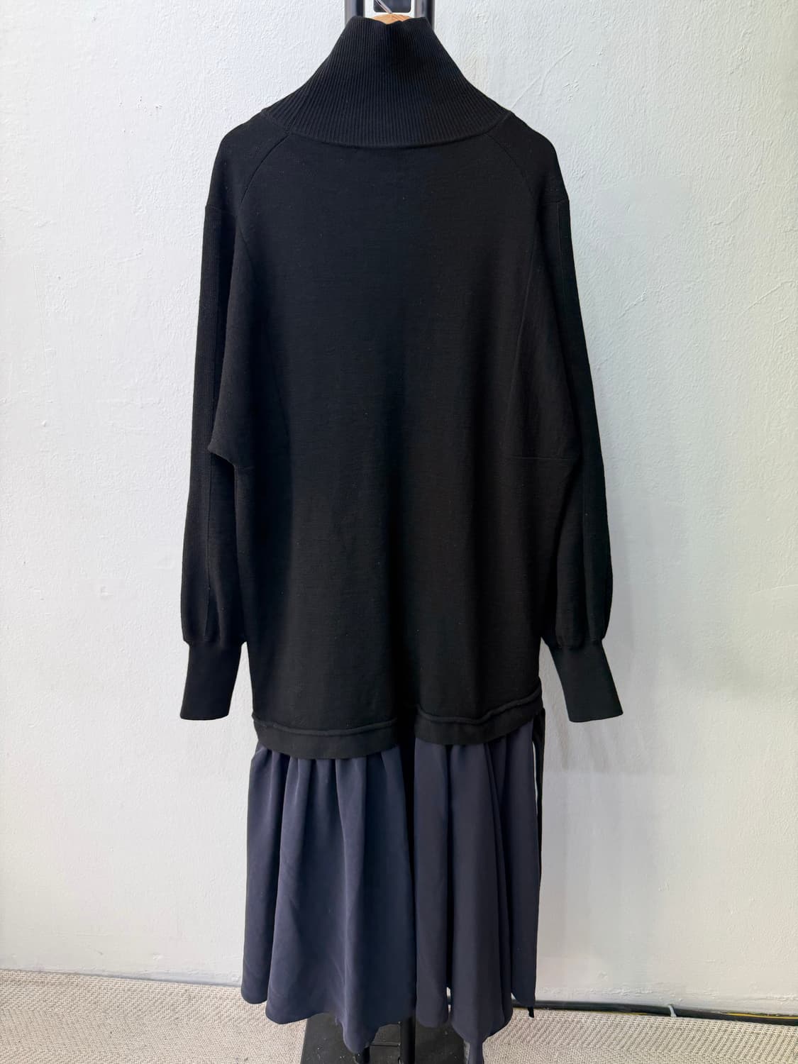 정품) LANVIN 랑방 한섬 블랙 니트 믹스 롱 원피스 88 상품이미지6