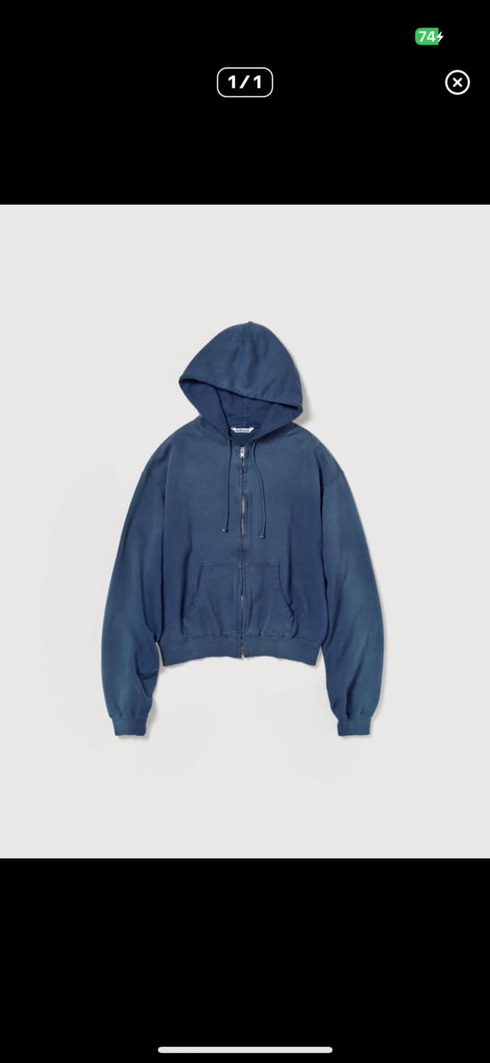 [구매]오라리 25aw 프로덕트다이드 후드집업 네이비 5 상품이미지1