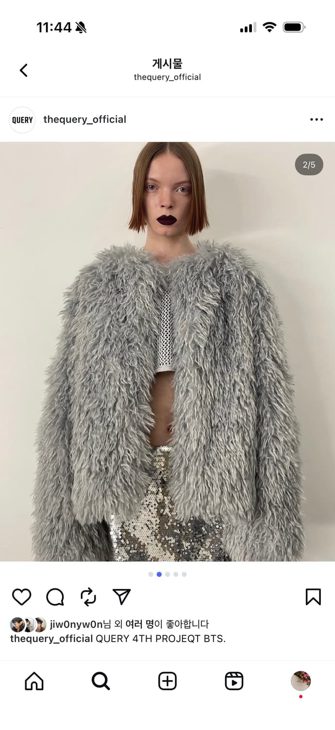 query 쿼리 오버듀플레어 faux 퍼 자켓 그레이 상품이미지2