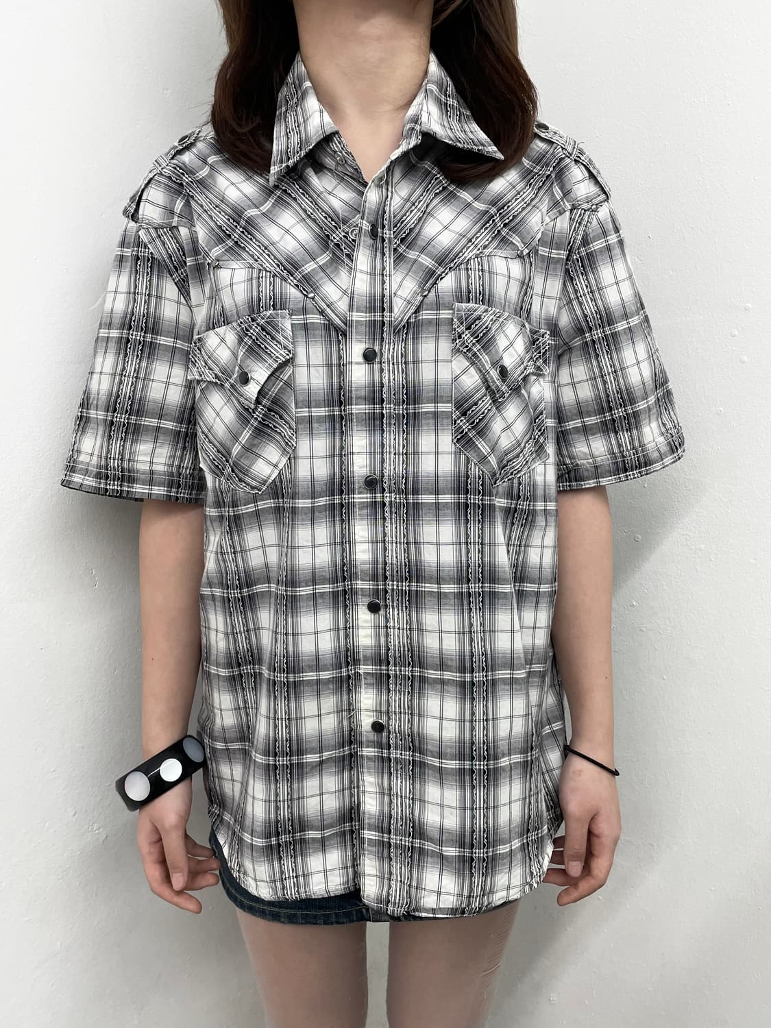 펑크 체크 버튼 셔츠 상품이미지5