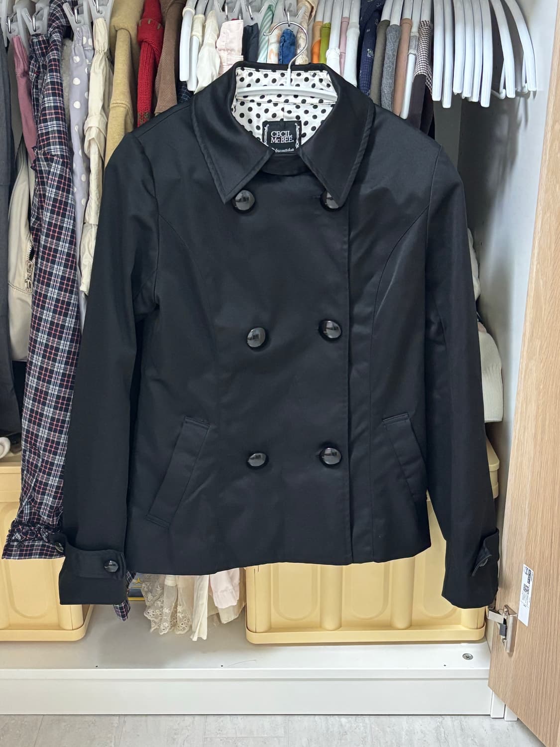 세실맥비 블랙 숏 더플코트 갸루 상품이미지1