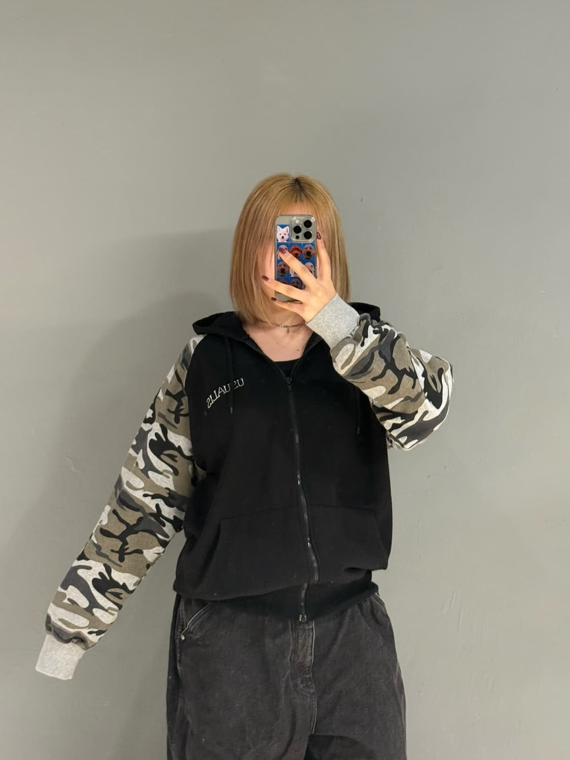 numbering cubic point camo hood zip-up 상품이미지4