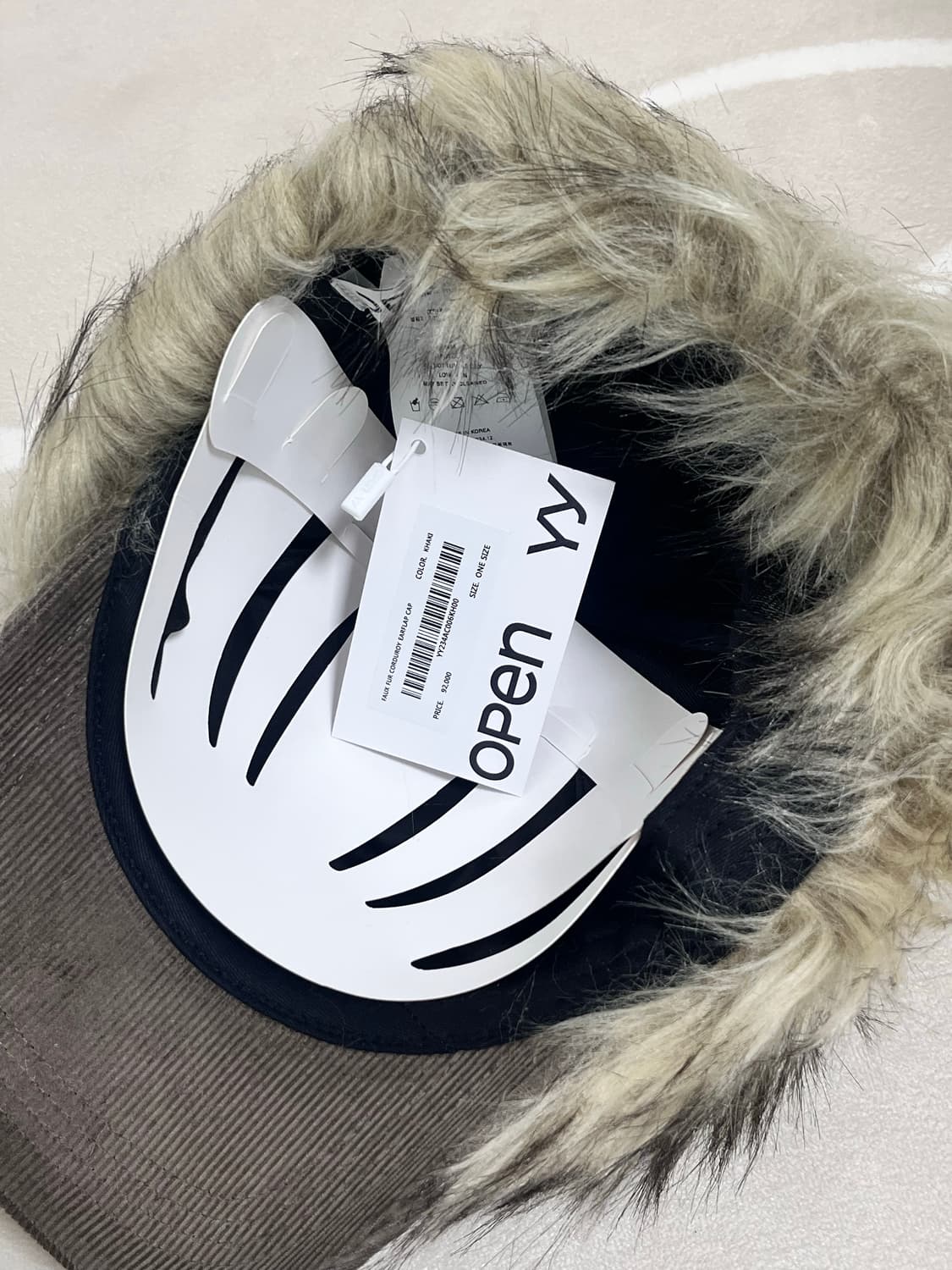 [새상품] 오픈와이와이 포우 퍼 코듀로이 이어플랩 캡 카키 상품이미지3