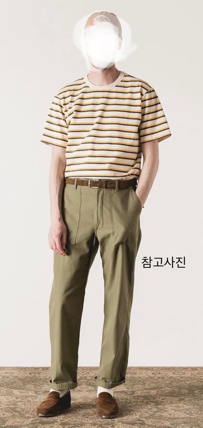부기홀리데이 멀티 스트라이프 티셔츠 브라운 L 상품이미지2