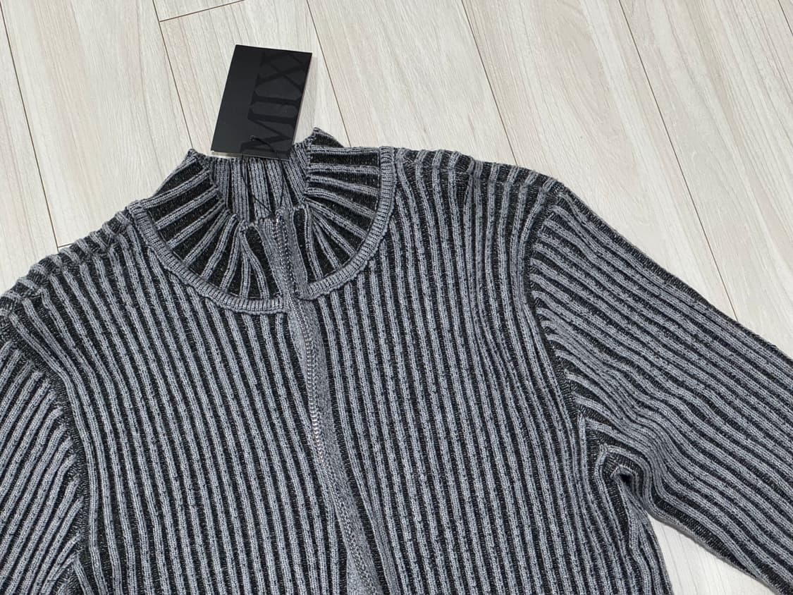 Mixxo 미쏘 골지 집업 투톤 가디건 상품이미지6