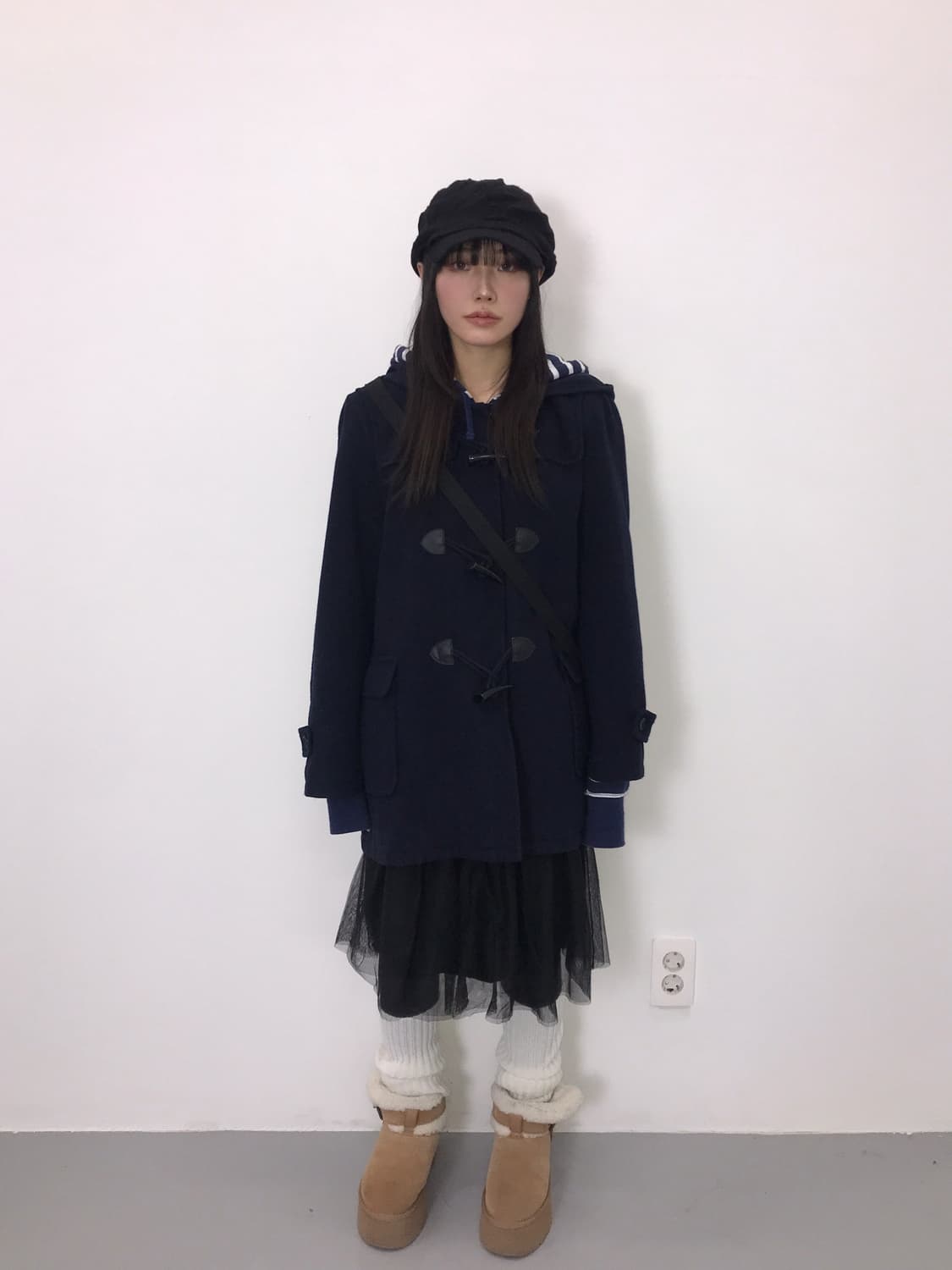 KANKO Japan Navy Wool Blend Duffle Coat 상품이미지1